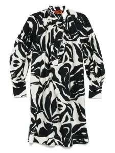 Платье со сборками и абстрактным принтом colville, белый