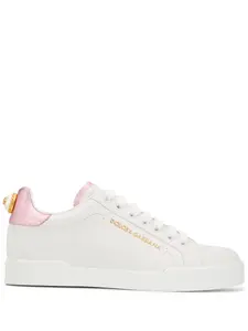 Кроссовки Portofino с искусственным жемчугом DOLCE & GABBANA, белый