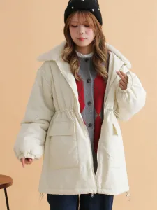 стеганая куртка с воротником-«боа»