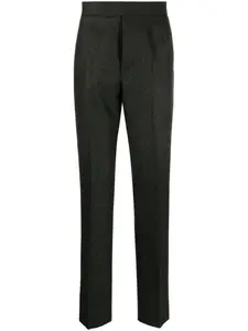 Шерстяные брюки прямого кроя THOM BROWNE, зеленый