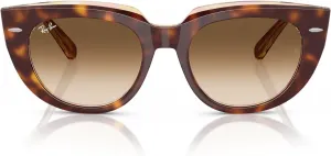 Солнцезащитные очки Ray-Ban RB2286F Doreen с низкой переносицей, Light Havana on Transparent/Clear Gradient Brown