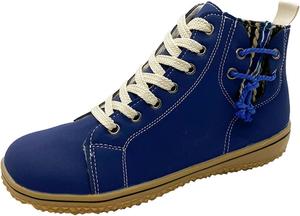 Винтажные женские высокие кеды с плоской подошвой, ботильоны на низком каблуке, боковая молния, уличные кроссовки на шнуровке для походов и кросс-кантри Ctreela, Blue