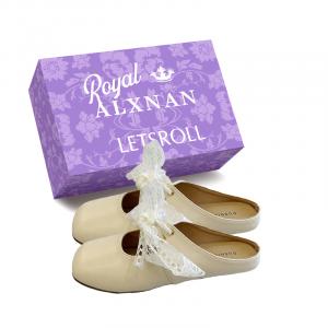 Alxnan Закрытые тапочки женские бежевые с коробкой, цвет Beige+Box