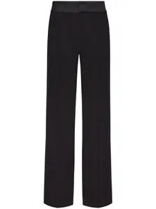 Прямые брюки с контрастным поясом VALENTINO GARAVANI, черный