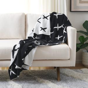 Плед Safavieh Alto, 50x60 см, черный / слоновая кость