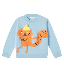 Толстовка из хлопкового джерси с вышивкой Stella McCartney Kids, Azure-Blue