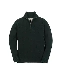 Органический свитер с длинными рукавами и молнией на половину длины для мальчиков Hope & Henry, зеленый