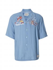 SCOTCH & SODA Рубашка на пуговицах комфортного кроя 'The 40th Annive' в светло-голубом цвете