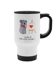 Кофейная кружка Коала-художник с надписью на белом фоне Mr. & Mrs. Panda