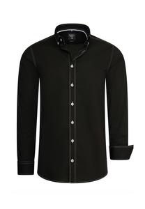 Рубашка с длинными рукавами и тонкой контрастной строчкой RUSTY NEAL, черный