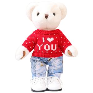 Плюшевая кукла милый медвежонок Barbne, белый/красный