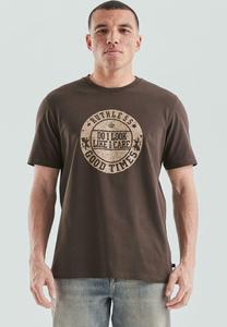 Футболка QS Print T-shirt, Dunkelbraun/Brown