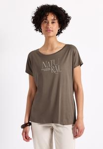 Футболка с принтом MIT GLITZER-WORDING Street One, коричневый