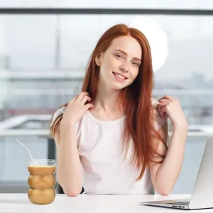 Набор из 4 ребристых стаканов для питья объемом 550 мл для латте макиато, кофе со льдом, лонг-дринков и коктейлей, различные бокалы для коктейлей Markenlos