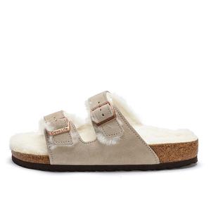 Devo Life Женские утепленные тапочки на пробковой подошве с флисовой подкладкой черный замша и черный флис, цвет Black Suede+Black Fleece-Lined