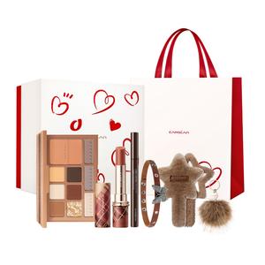 Наборы для макияжа Maillard Style Box: матовая контурная помада + тени для век + тушь + кисть *4 + салфетка *5 Carslan, maillard style box (mist kiss m773+overall palette 05+eyeliner pen 02 коричневый)