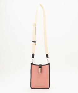 Квадратная кожаная мини-сумка через плечо La Bagagerie, цвет Pink