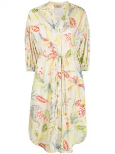 Платье-рубашка с цветочным принтом Twinset, бежевый