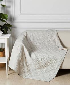 Двустороннее стеганое покрывало из стираного льна, 50 x 60 дюймов Levtex, серый