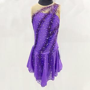 HEAD Платье для фигурного катания Custom, девичий костюм для катания на коньках Blue Long-Sleeve, Purple, размер XXL