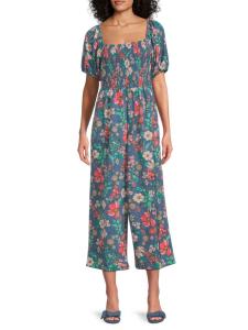 Укороченный комбинезон с цветочным принтом и сборками Tommy Hilfiger, синий мульти