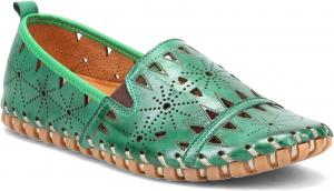 Женские кожаные лоферы Spring Step Fusaro | Удобные слипоны с резиновой подошвой | Лоферы для работы, прогулки и вождения, зеленый