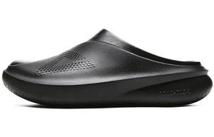 Тихие абразивостойкие закрытые тапочки мужские полностью черные PEAK