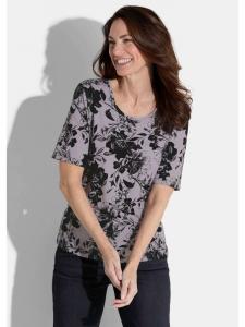 GOLDNER Короткий размер: Футболка серого/черного цвета/с узором