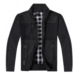 Кардиган с молнией и нашивкой для мальчика Gioberti, свитер с подкладкой из матовой фланели, цвет Melange Charcoal