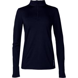 Женская футболка с высоким воротником и застежкой-молнией из микроэлитной замши. Hot Chillys, Black