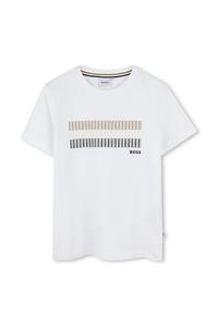 Детская хлопковая футболка Boss, белый