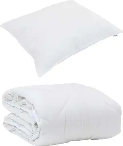 Летнее одеяло с подушкой, 2 шт., белое, из микрофибры vidaXL