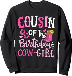 Детская толстовка в стиле вестерн-родео для двоюродной сестры именинницы Wild West Cowboy Birthday Party, черный