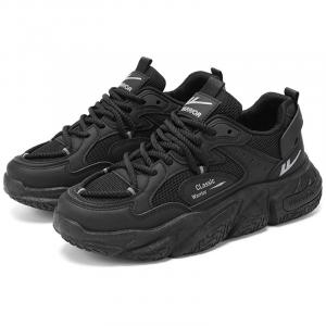 Абразивостойкие утепленные низкие кроссовки на платформе с эффектом увеличения роста унисекс Black Warrior, цвет Black Warrior