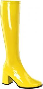 Сапоги Funtasma Gogo-300 для женщин от Pleaser, Yellow Stretch Patent