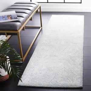 Ковер-дорожка SAFAVIEH, 69 x 244 см, Soho Collection, Blue & Grey, современный дизайн, идеален для помещения с высокой проходимостью: прихожая, ванная комната и кухня (SOH127M-28)