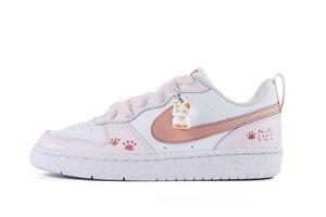 Nike Court Borough Milk Puff Meow противоскользящие амортизирующие низкие детские скейтбординг кроссовки white pink для подростков