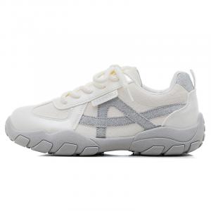Женские повседневные низкие кроссовки Abrasion Resistant Lightweight Slip Resistant HUANQIU, белый серебро