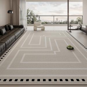 Budis Ковер 100х200 см для гостиной в светлом люксовом стиле, waterproof, немаркий, утолщенный, моющийся