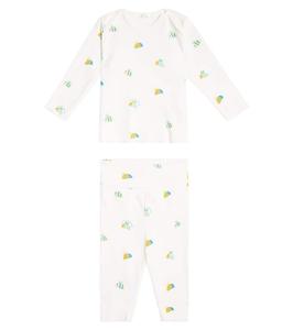 Детские пижамы из хлопка с принтом Stella McCartney Kids, Ivory/Colorful