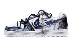 Nike Кроссовки для скейтбординга EBERNON Shen Zhou Ling Zhi, Shen Gongbao, с тонкой подошвой и противоскользящим покрытием, низкие, мужские, сине-белые