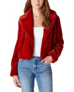 Куртка Blank NYC Faux Fur Cropped Jacket, красный