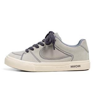 MIIOW Антискользящие износостойкие низкие скейтерские кроссовки мужские серые, цвет Gray