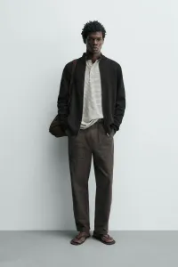 Вязаный кардиган на молнии Zara, черный