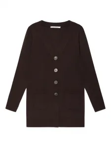 Кардиган с накладными карманами на пуговицах Maliparmi, коричневый