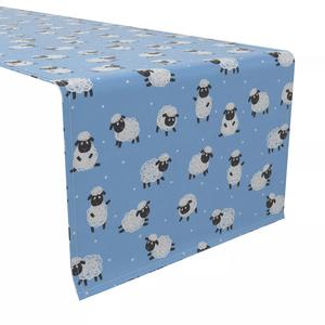 Дорожка для стола, 100 % хлопок, 16x108 дюймов Little Sheep Blue