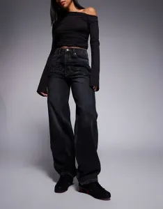 Черные потертые джинсы для бега с эффектом потертости ICECREAM