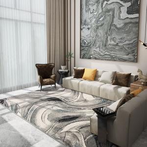 Dajiang Ковер 160х230 см для гостиной/спальни в китайском стиле, светлый люкс, с рисунком тушью, для дивана и кофейного стола