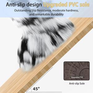 Женские ботинки из искусственного меха, пушистые зимние сапоги, мягкие зимние туфли, плюшевые средне-высокие ботинки на плоской подошве Fur Story, Black White