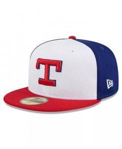 Мужская белая кепка Texas Rangers 2024 Batting Practice 59FIFTY Fitted New Era